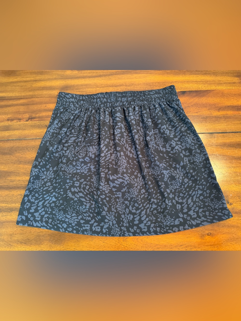 Speedo Black Patterned Swim Skirt with Drawstring - Picture 3 of 3